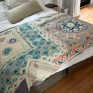 Anthropologie multi-patterned comforter & pillow sham